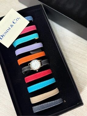 NWT Vintage Denim & Co. Interchangeable Strap Watch Set - Multicolor